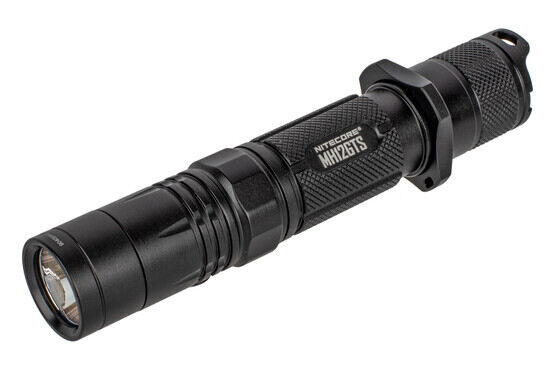 The nitecore MH12GTS tactical flashlight outputs up to 1800 Lumens